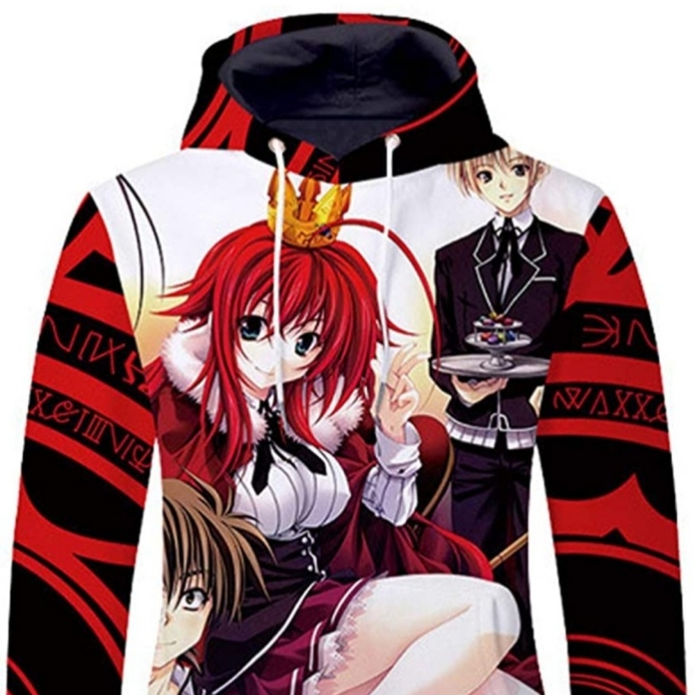 UNISEX. JOOJER Anime High School DxD 3D Hoodie Sweatshirt Adult Pullover